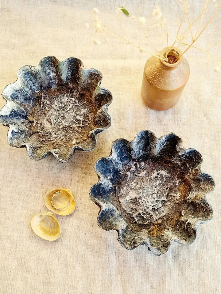 Gray trinket dish Set of 3 jewelry dish Jewelry storage Decor tray Ring tray