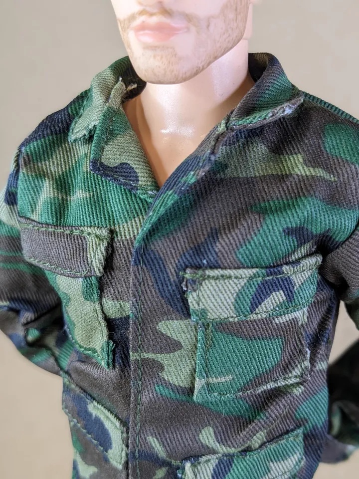 Military-style camo jacket for 12-inch fashion male dolls