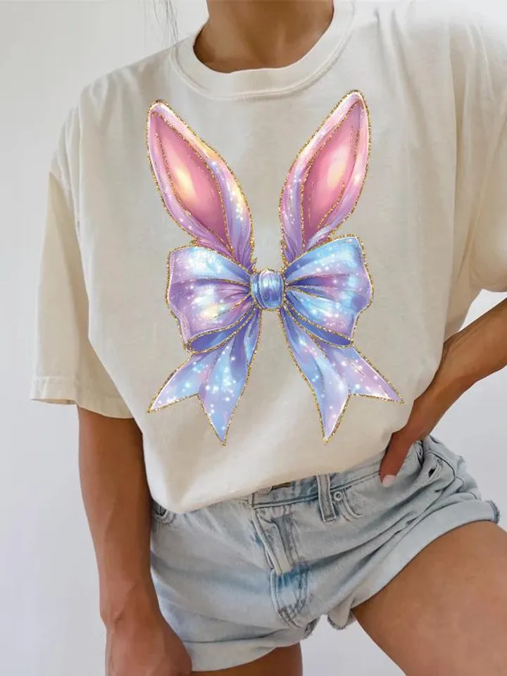 Easter Bunny Coquette PNG, Glitter Easter Bunny png, Happy Easter png, Easter png, Girls Easter Png, Bunny Bow Png, Easter Shirt, Spring png