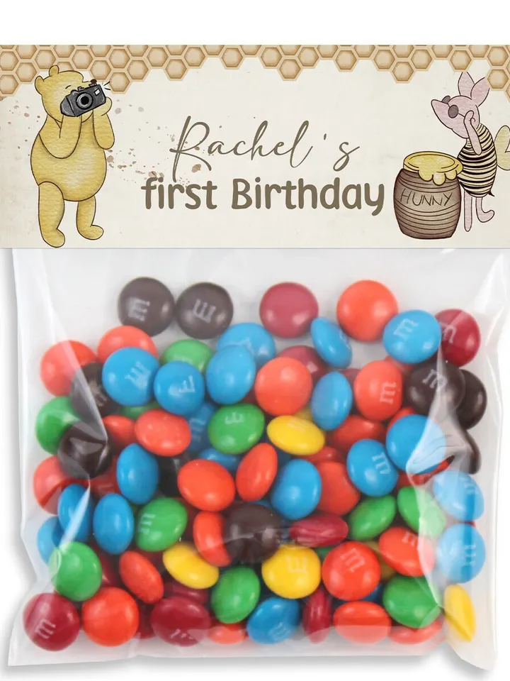 Editable Treats Bag Topper Winnie the Pooh; Winnie the Pooh 1st Birthday; Printable Candy Bag Topper; Winnie Pooh Party Decoration; hc12