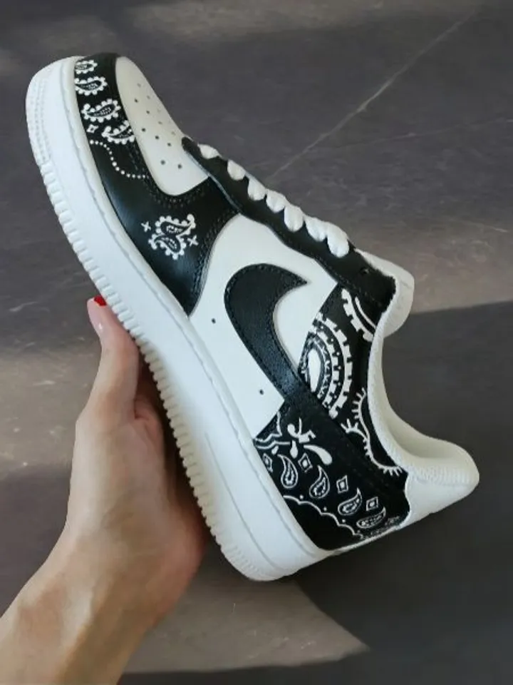 Nike Air Force Black Bandana Jordan Shoes Custom Sneakers Nike Air