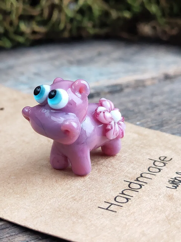 Hippo figurine Hippo miniature Hippopotamus sculpture Begemoth figurine Hippo gifts Hippo decor | Tiny Glass hippo bead Miniature animals
