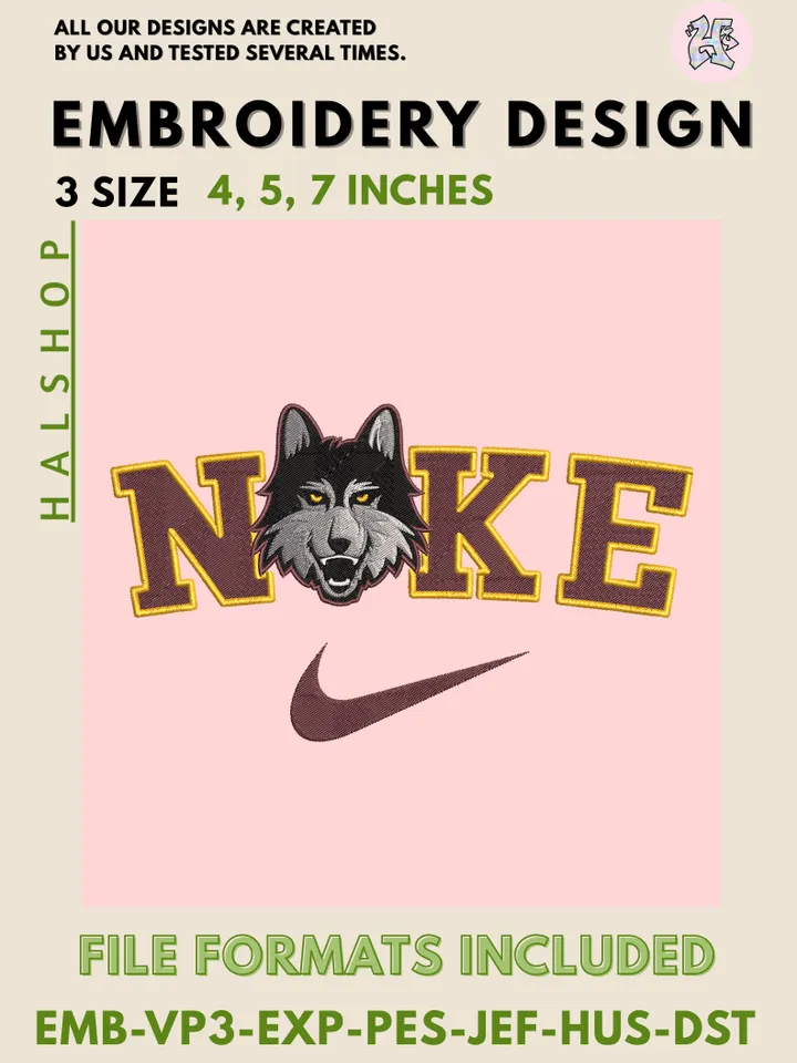 NCAA Loyola Chicago Ramblers Nike Logo Embroidery File | Machine Embroidery Design | 3 Sizes, 6 Formats | NCAA Teams