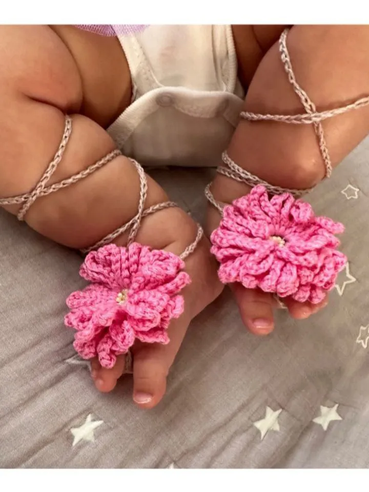 Baby Barefoot Sandals, Crochet baby sandals,baby shower gift , beach baby decor, baby photodrop, 0-12 month