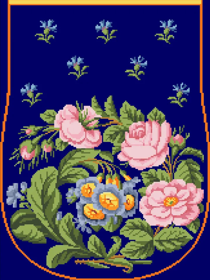 Antique Cross Stitch Pattern Bag with Roses Digital Download PDF