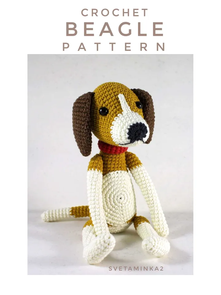 Crochet Beagle Pattern. Amigurumi Dog. Digital Download. PDF.