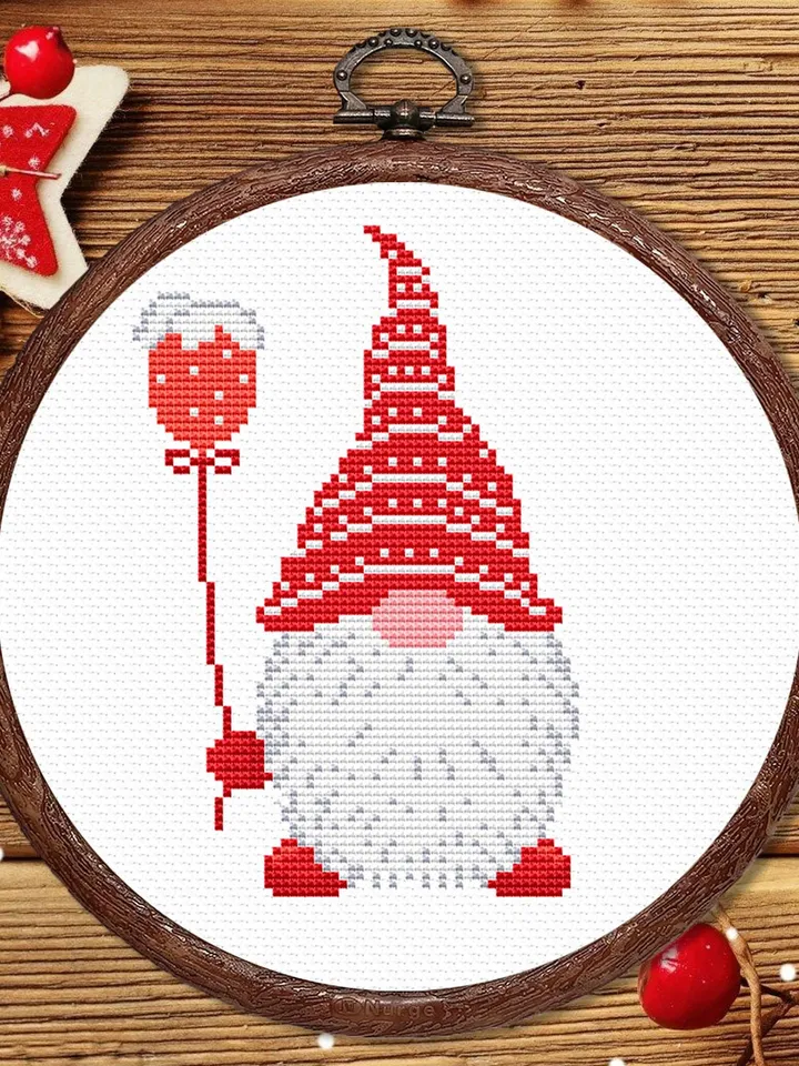 Set of 5 Christmas Gnomes Cross Stitch Pattern, Merry Christmas Cross Stitch Pattern, Christmas Decoration, Christmas Pattern #hld026