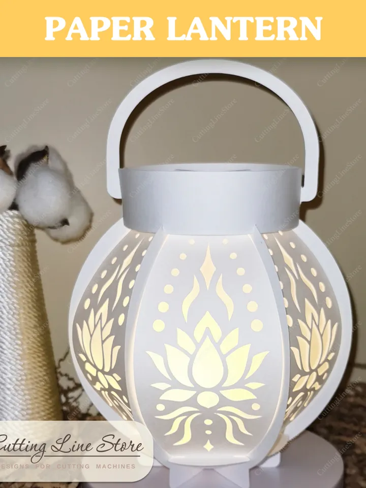 Lotus flower paper lantern template