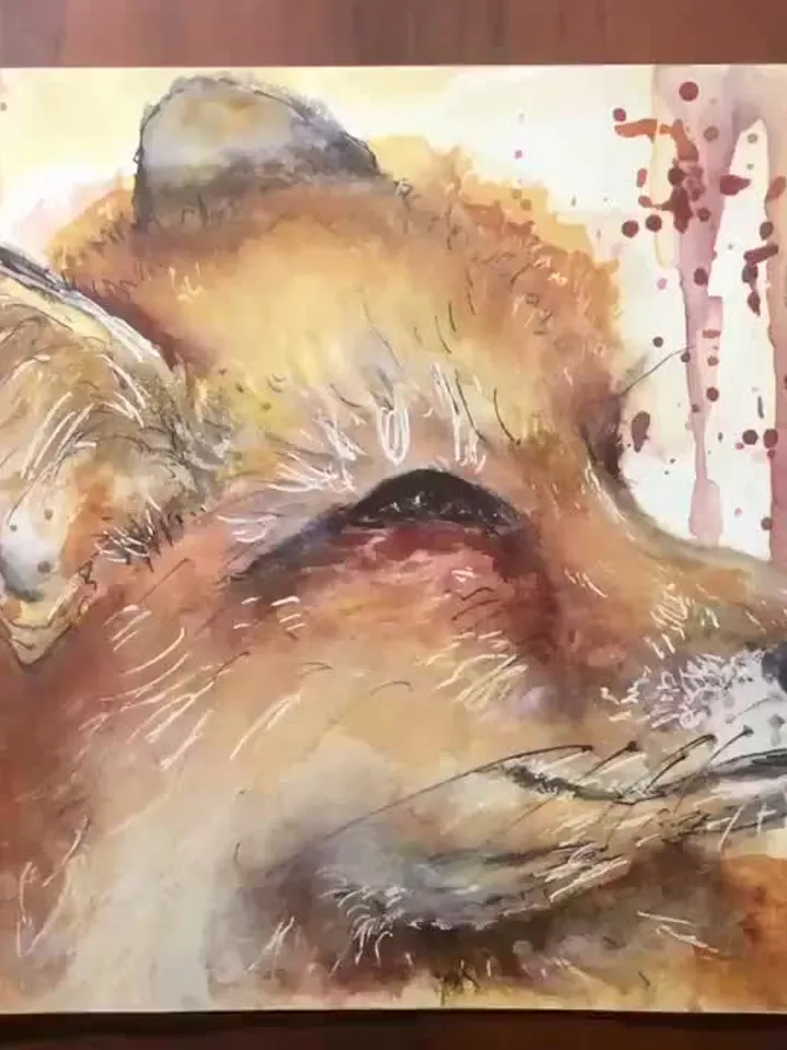 Fox original watercolor painting,fox portrait,animals painting,fox wall art,small paintings gifts,aceo watercolor,kids room art.