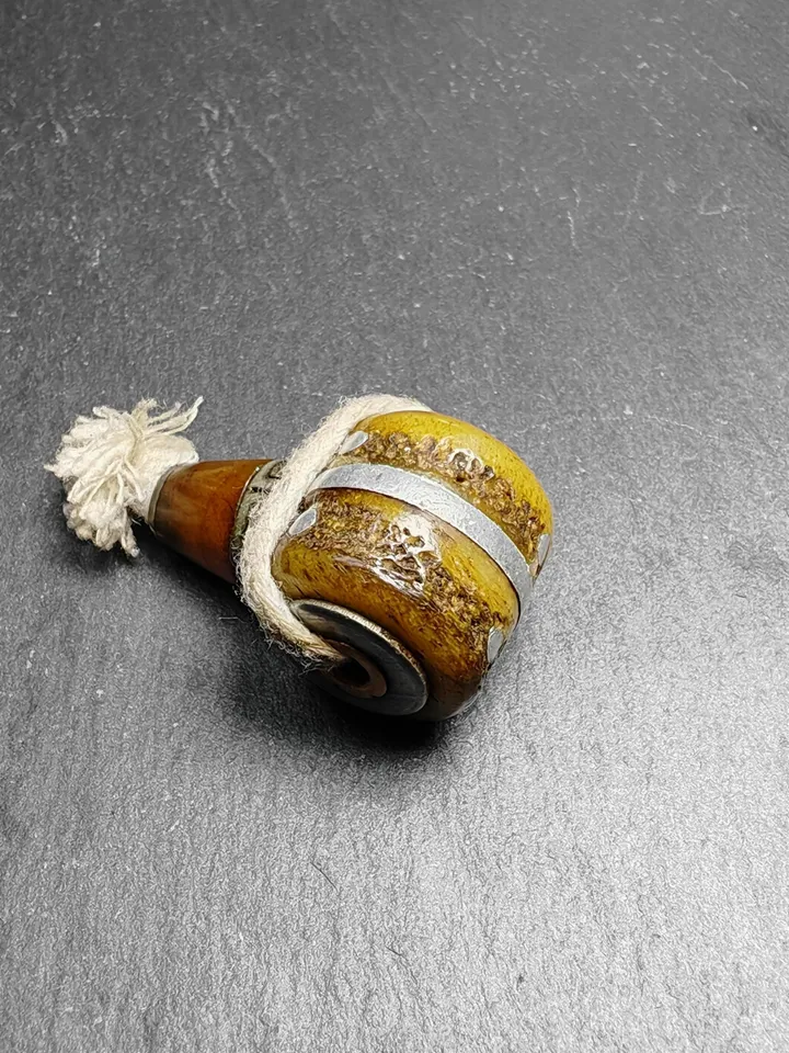 Gandhanra Tibetan Yak Bone Carved Guru Bead,T-drilled 3-Hole Connector Bead for Prayer Bead,Mala Accessories
