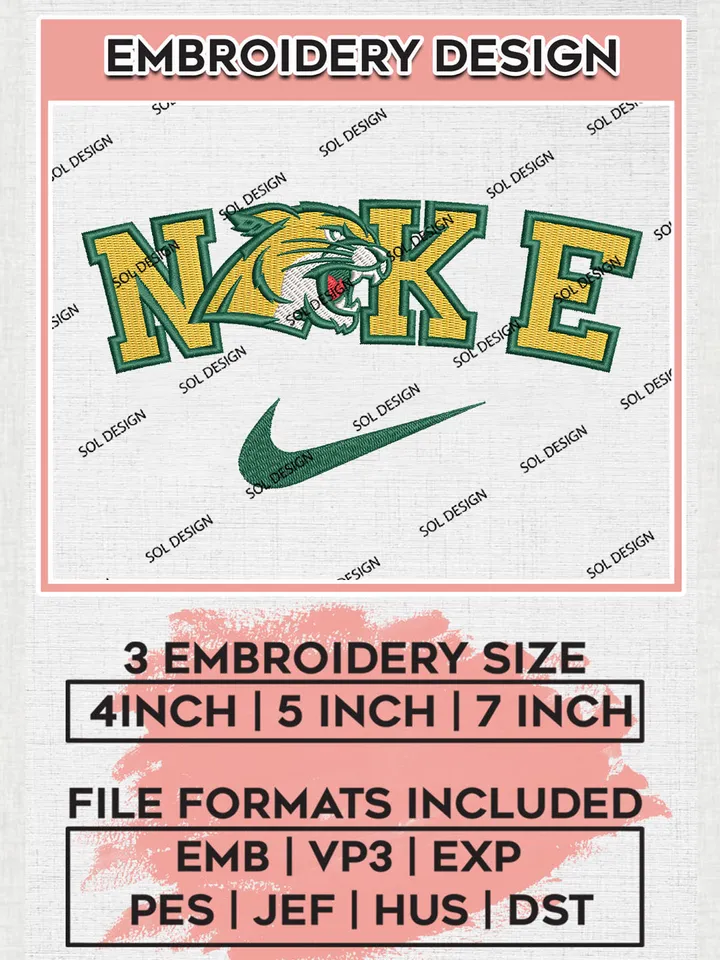 Ni.kee Northern Michigan Wildcats Team Logo Embroidery Design Files, NCAA Northern Michigan Wildcats Machine Embroidery, NCAA Teams, 3 sizes, NCAA Machine embroidery designs, Digital Download