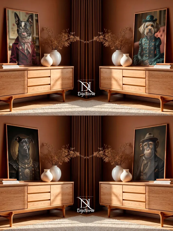 1150+ Renaissance Dog Portrait, Royal Pet King, Painting Digital Art, Portrait Art Design, Gentleman Pet Cat, King Cat, Queen Pet Digital