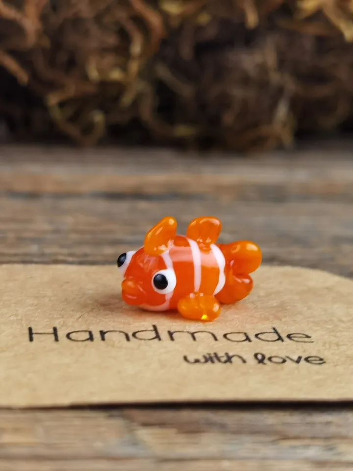 Glass Fish figurines Tiny fish Miniature fish Glass figurines Tiny glass animals Blown glass art Aquarium decor Dollhouse miniature