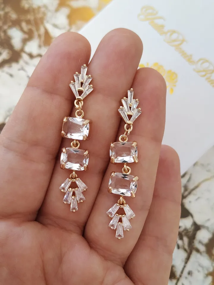 Art Deco Statement Wedding Earrings, Sparkling Crystal Chandelier Bridal Earrings, Boho Wedding Earrings, Gatsby Bridal Jewelry Jewellery