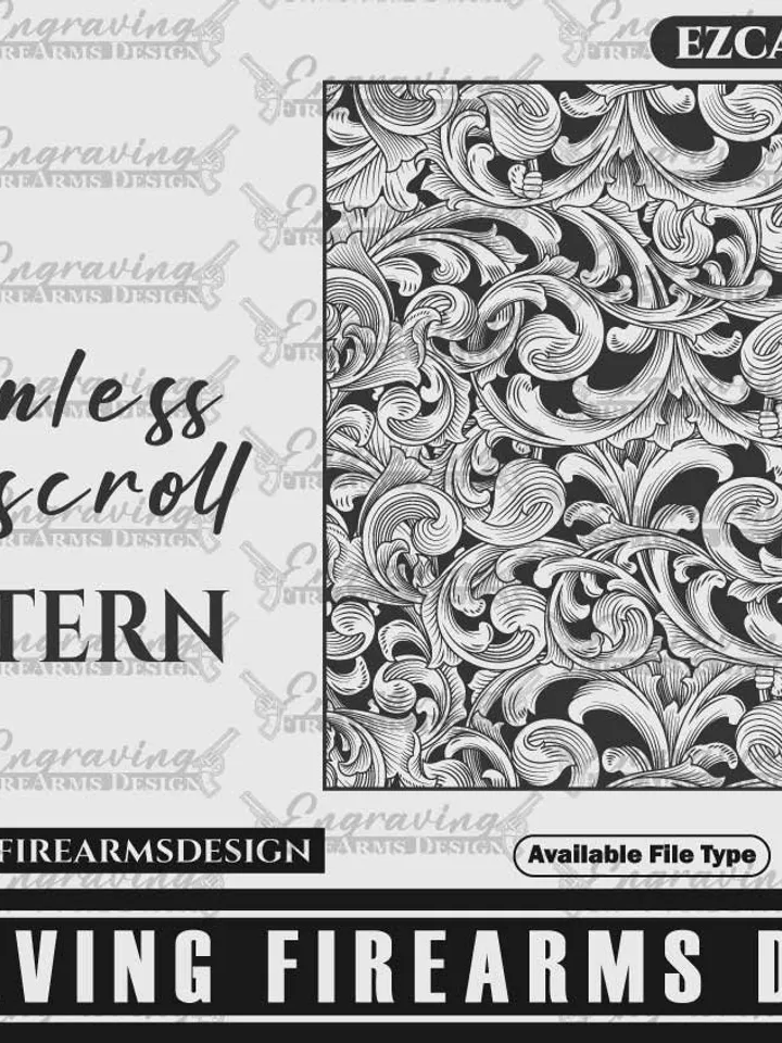 Engraving Firearms Design Seamless Scroll Pattern