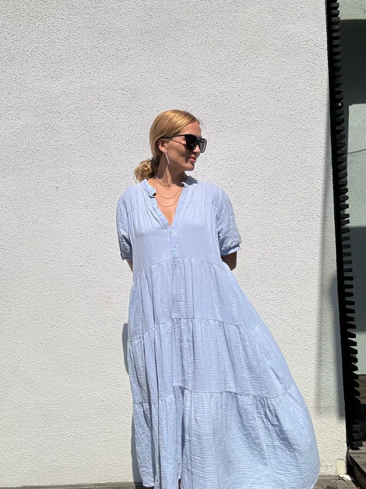 Romantic musline summer feminine NATA dress / comfort women vacation summer long oversize dress | maxi flowy cotton designer dress