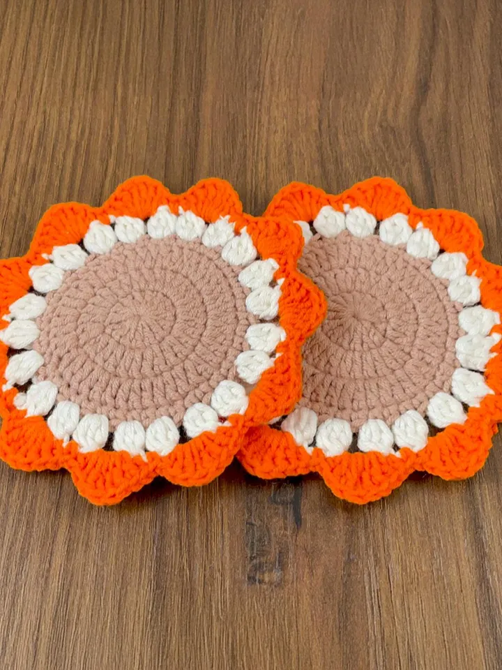 Sunflower Crochet Doily Pattern PDF, Handmade Floral Table Decor, Round Crochet Placemat DIY, Rustic Home Decoration, Instant Download