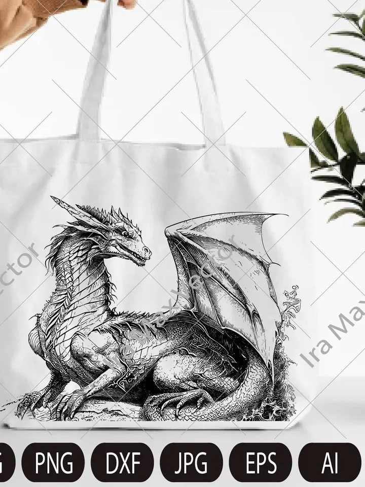 Dragon svg, Dragon with wings,Dragon detailed, Dragon Clipart, Dragon Vector, Chinese Dragon,Fantasy Dragon ,Asian dragon,Dragon Silhouette