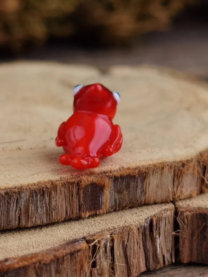 Glass figurines Red cardinal bird figurine Glass cardinal figurine Tiny cardinal Miniature cardinal Tiny glass animals Glass birds Dollhouse