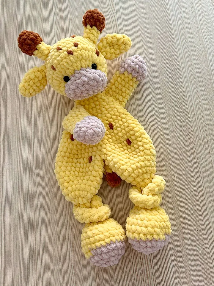 Crochet giraffe lovey pattern Amigurumi giraffe snuggler pattern Crochet plushie pdf tutorial