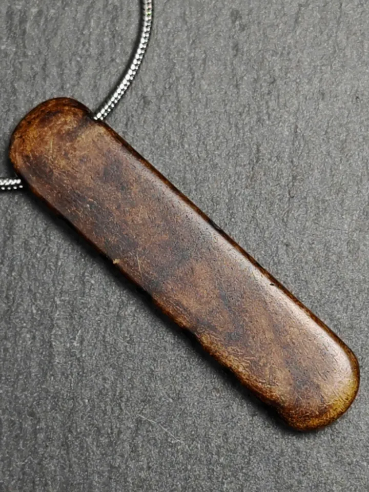 Mysterious Yak Bone Elephant Charm,Gandhanra Tibetan Buddhist Amulet Necklace,50 Years Old,51 × 12mm