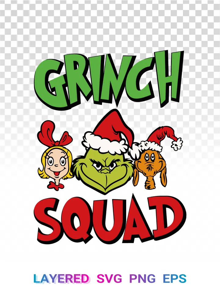Grinch Squad SVG, Dr Seuss Christmas PNG, Max Cindy Lou