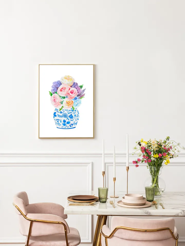 Chinoiserie Wall Art Traditional Chinese Blue And White Vase Art Room Decoration Home Decor Digital Download Ginger Jar Art Asian Art Print