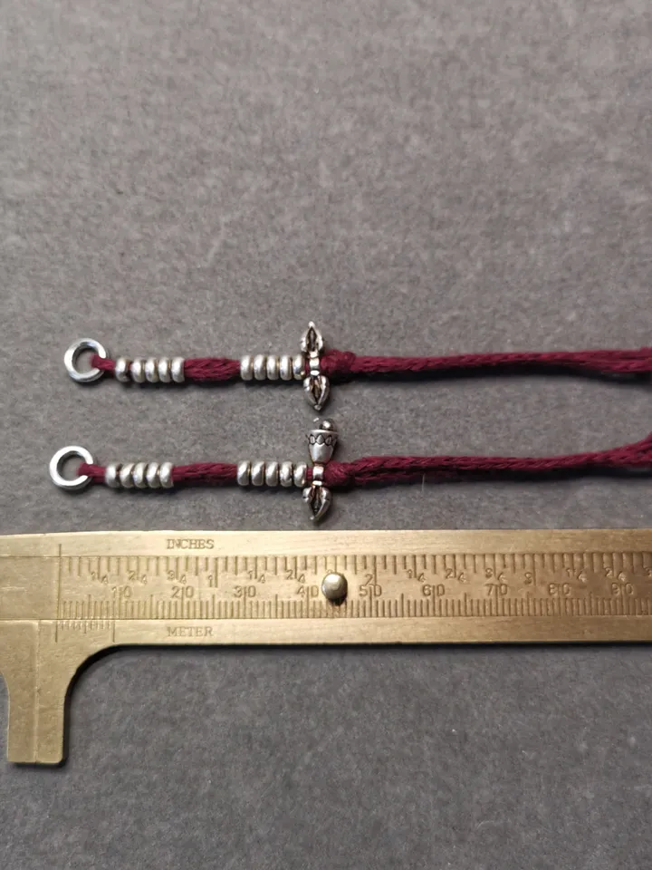 Gandhanra Handmade Tibetan Sterling Silver Mala Counters,Prayer Bead Accessories,with Dorje Vajra Pendant