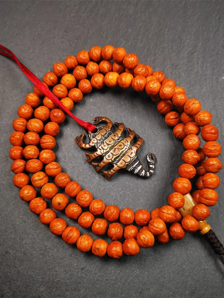 Gandhanra Handmade Tibetan Amulet,Scorpion Guru of Padmasambhava, Buddhist Scorpion Totem Pendant, Made of Cold Iron,1.6"