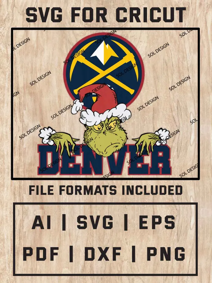 Grinch Denver Nuggets SVG, NBA SVG Design, NBA Denver Nuggets SVG, NBA Nuggets Cricut, Christmas Svg, Grinch svg, Digital Download