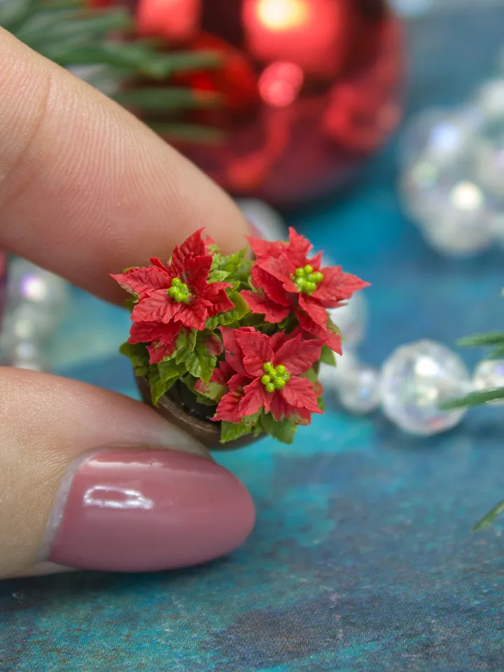 TUTORIAL Miniature poinsettia with air dry clay