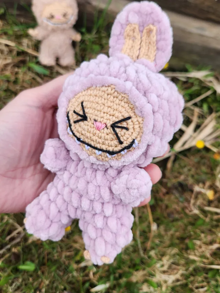 Plush Labubu Charm Bag Crochet Pattern + Video Guide | Easy Crochet Pattern