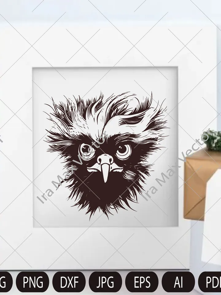 Silkie hen svg,Angry birds svg, Silk rooster svg,Silkie bird svg ,FUNNY SILKIE HEN Digital image, Silkie chick, bird, hen, cock,angry hen