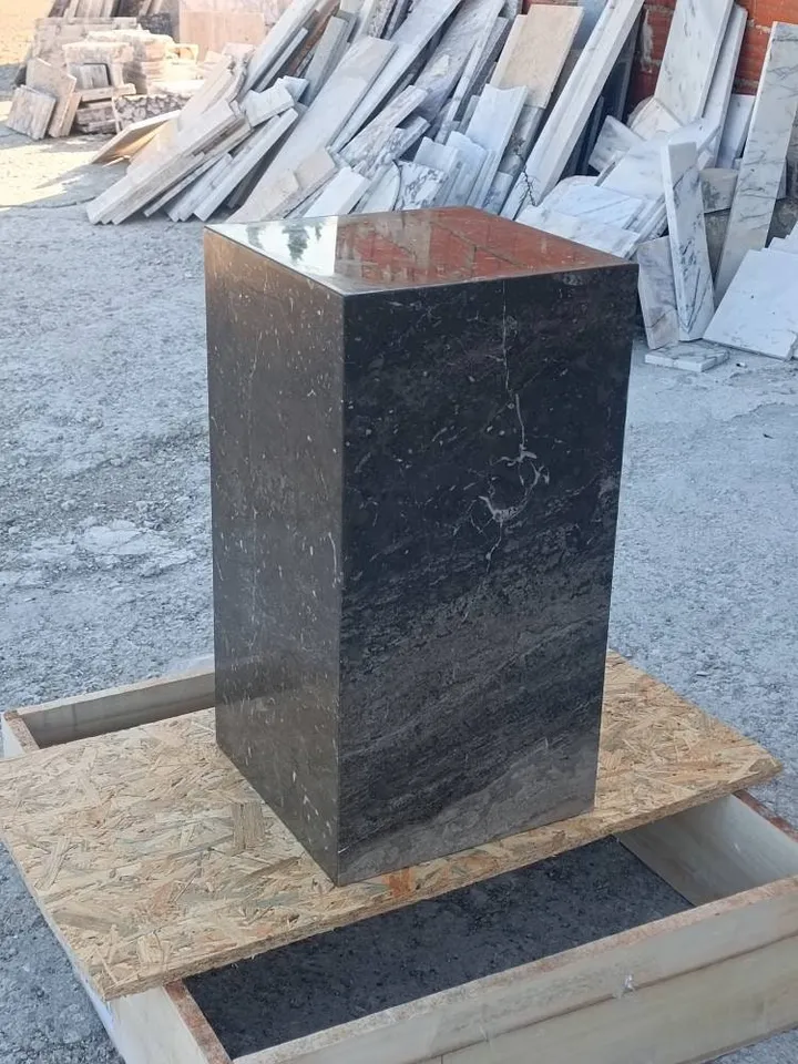 Brown marble cube coffee table, side table, end table, real marble and handmade free shipping fast shipping