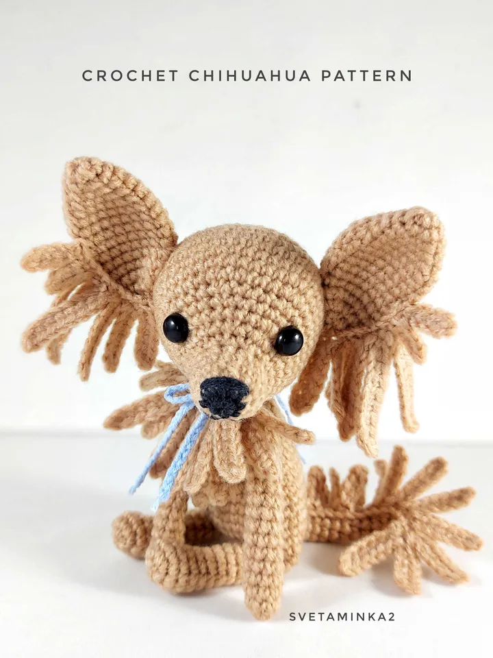 Chihuahua Crochet Pattern Amigurumi Dog. Digital Download. PDF.