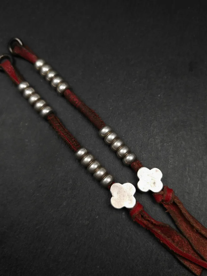 Authentic 8mm Tibetan Buddhist Prayer Bead Counters for 8-16mm Mala,with Gesang Flower Pendant,Made of Sterling Sliver,Decades Old