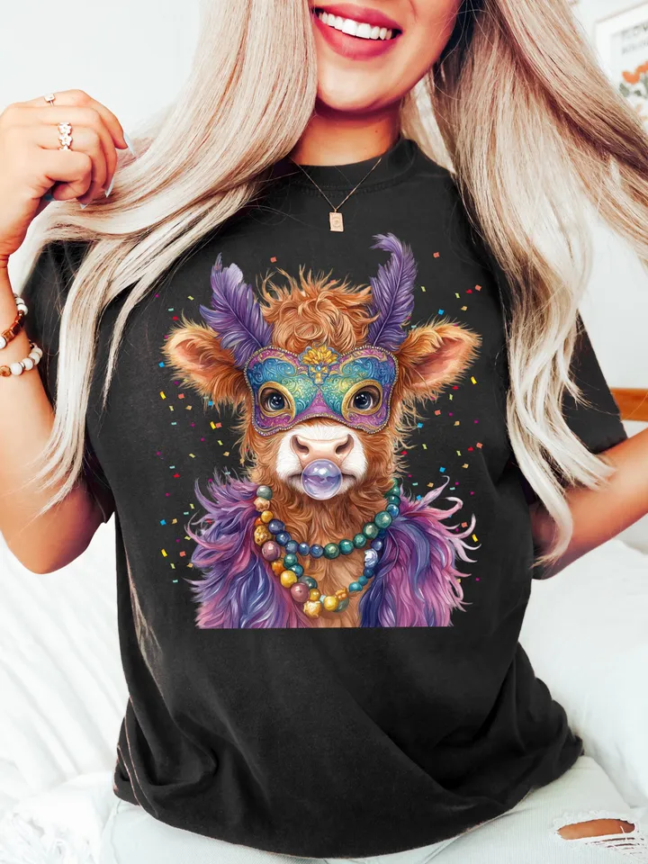 Retro Mardi Gras PNG, Highland Cow Png, Fleur De Lis Png, Mardi Gras Png, Mardi Gras Coquette Png, King Cake Png, Louisiana Crawfish Png