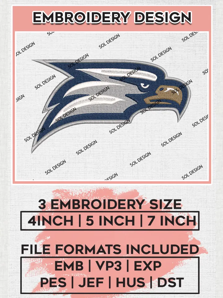 NCAA Georgia Southern Eagles Mascot Logo Embroidery Designs, NCAA Logo Machine Embroidery Files, NCAA Georgia Southern Logo, NCAA Embroidery Designs, Machine Embroidery Designs, Digital Download