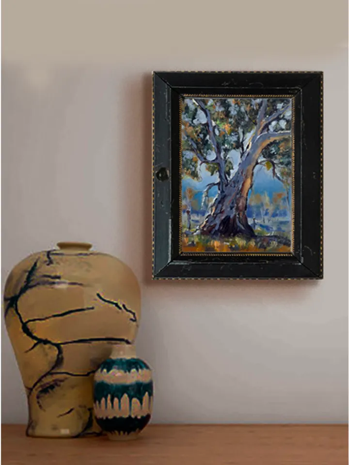 Oil painting on cardboard On the eve of autumn 21x15 cm (8.28 х 6 inches)