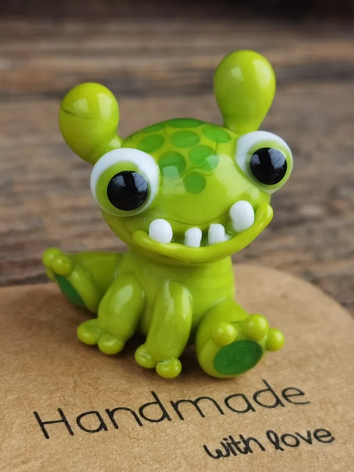Tiny monster miniature, glass monster figurine, monster sculpture for terrarium decoration or fairy garden decor