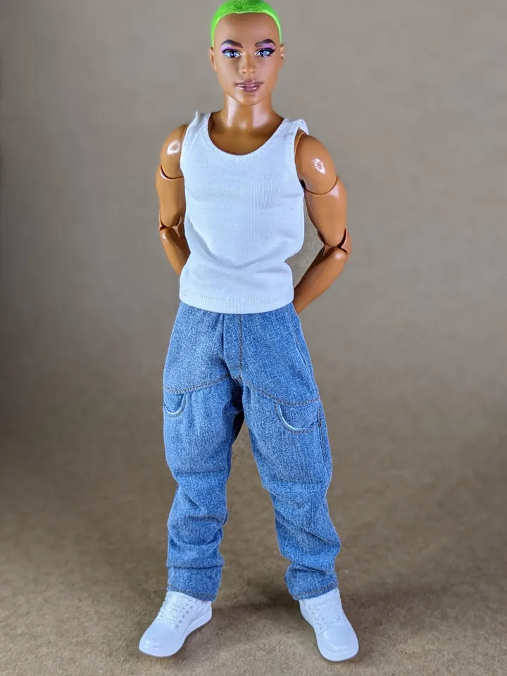 Hip-hop jeans for 12-inch fashion male doll