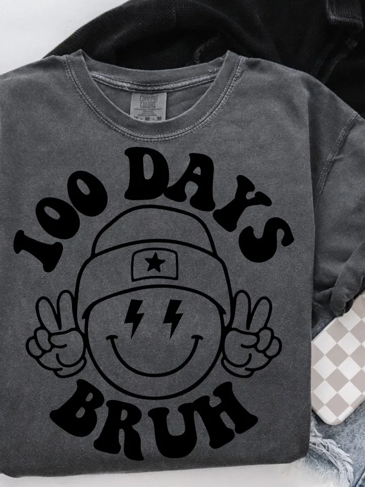 100 Days of School SVG, 100 Days Bruh SVG, 100 Days of School PNG, Svg Files for Cricut and Silhouette
