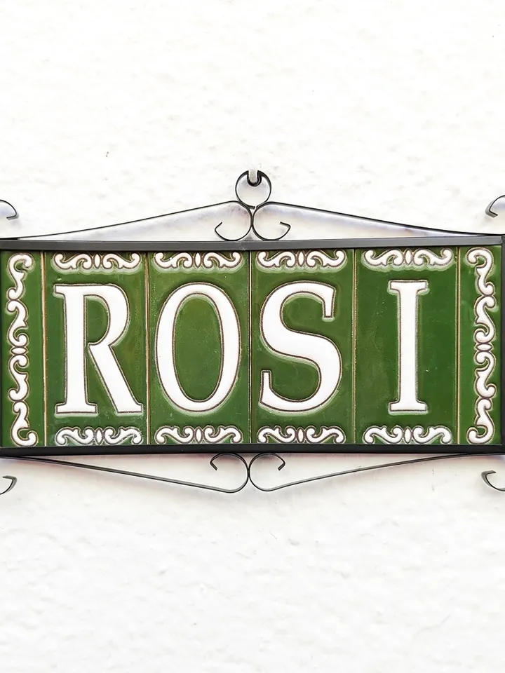 Ceramic letters and numbers 11cm (4.3") for the wall - Hand-glazed in Spain - "VERDE-Fondo" models - Ceramic letters number -