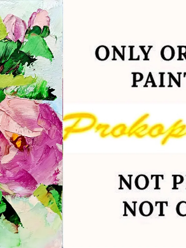 Pink Peonies painting Flowers original oil painting Small Original art Peony wall art Pink peonies artwork Floral wall decor art Gift 7x5 in
