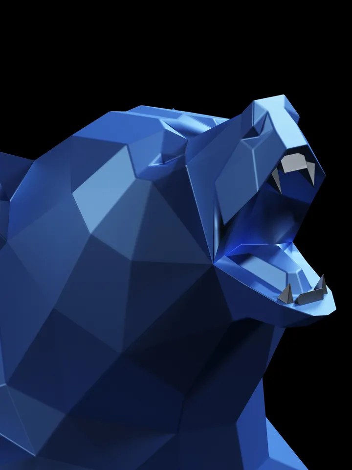 Angry Bear Metal Papercraft, DXF, PDF, Digital Template Download, Gurko, Pepakura, Welding Low Poly 3D Origami, DIY Metal Sculpture