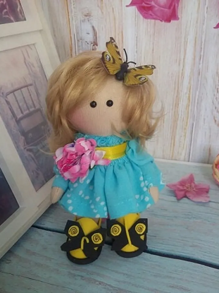 Small doll,holiday gift, miniature princess,blonde,Valdorf doll 6 inches,tiny fairy,miniature princess 15cm,finished work,pleasant present