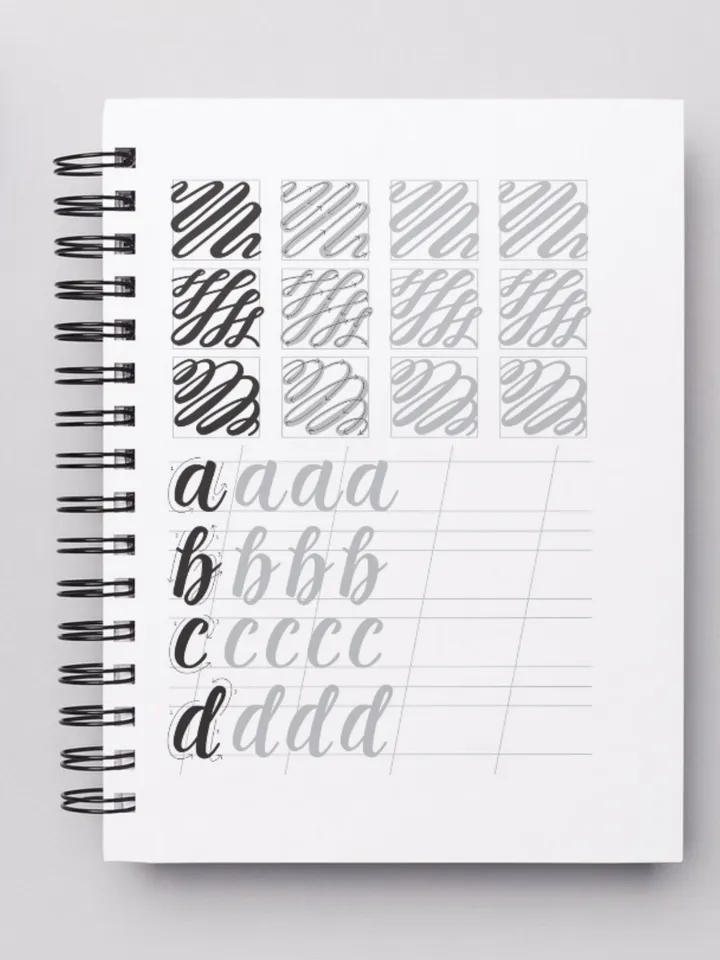 Basics of Brush Pen Calligraphy Practice Sheet Templates, Easy Calligraphy Worksheets