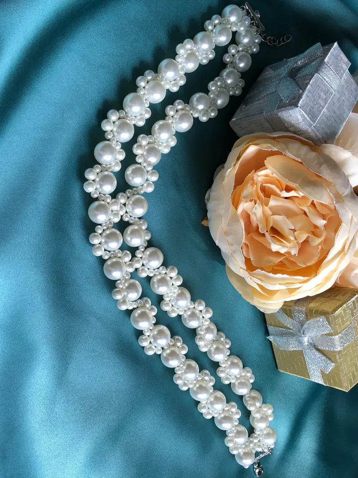 Double Majorca Pearl Necklace