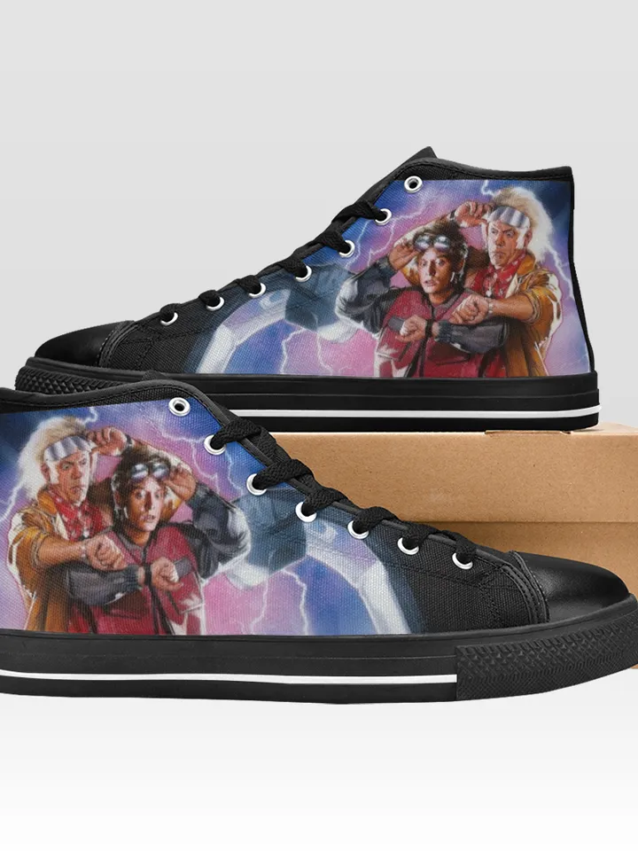 Back To The Future Shoes, High-Top Sneakers, Handmade Footwear