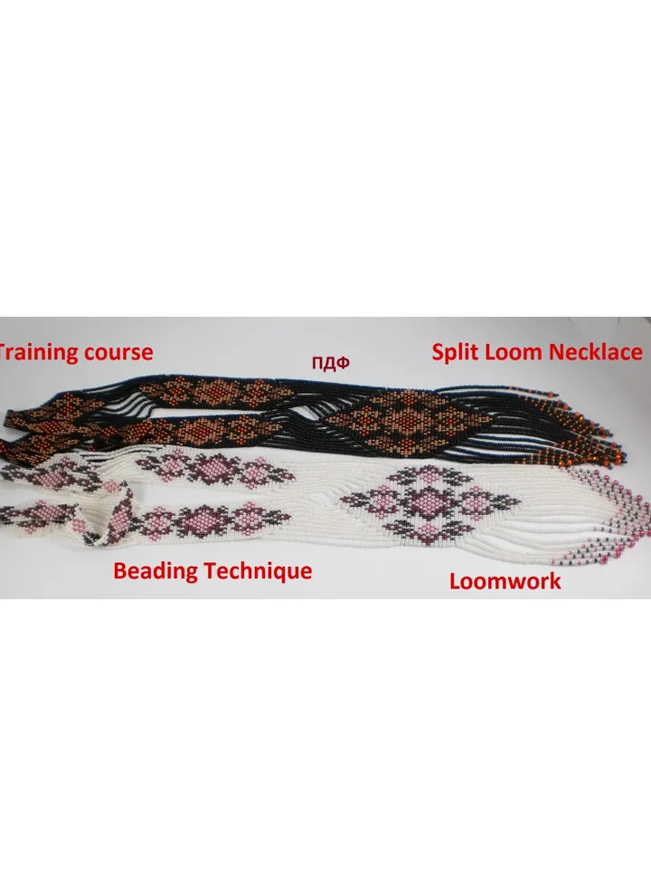 TUTORIAL Gerdan Split Loom Necklace Beaded Sautoirs Loomwork How to make weave gerdan Beading Technique Weaving PDF Instant Download